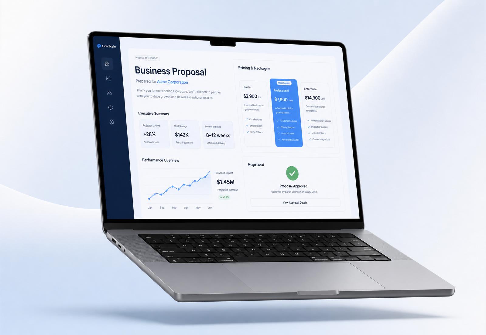 DipaQuote proposal in a laptop